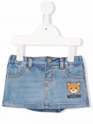 Trykt mini skjørt for jenter Moschino Kids blå