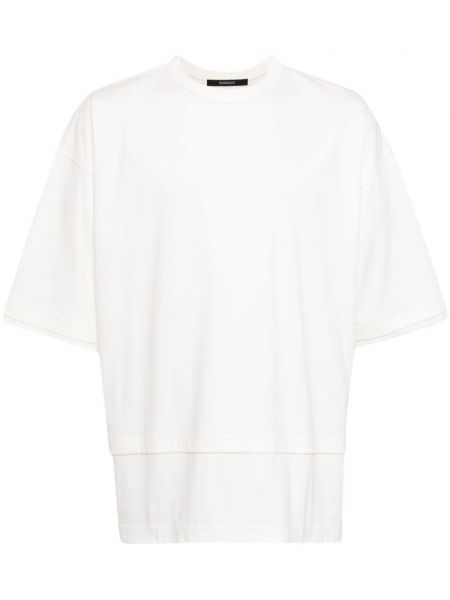 Bombažna majica z draperijo Songzio bela