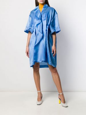Vestido oversized drapeado Nina Ricci azul