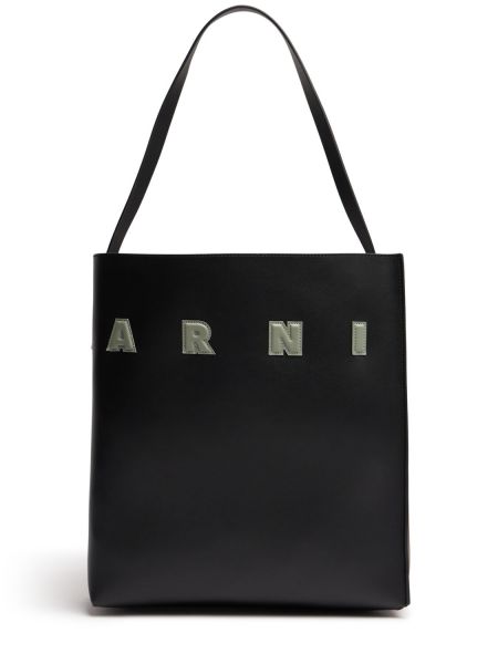 Læder shopping bag Marni sort