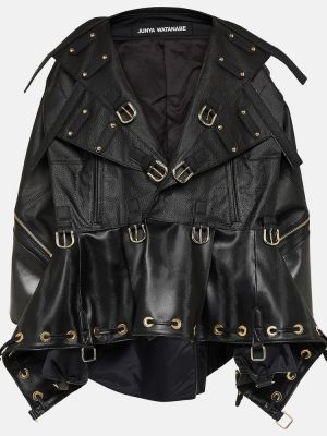 Oversized kožená bunda z imitace kůže Junya Watanabe černá