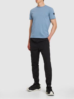 T-shirt di cotone in jersey Moncler azzurro