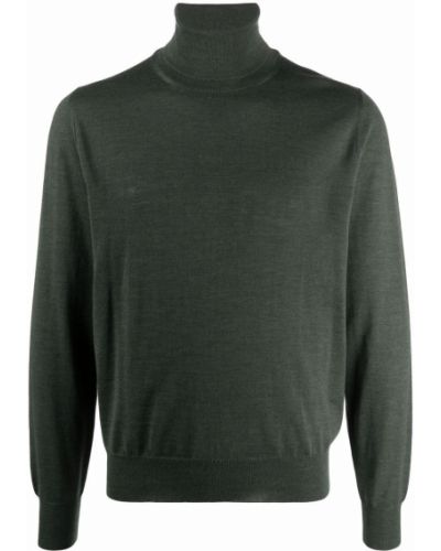Volneni pulover iz merina Canali zelena