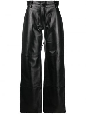 Δερμάτινο παντελόνι Manokhi μαύρο