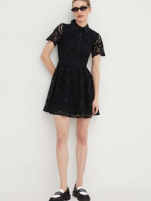 Bavlněné mini šaty Silvian Heach černé