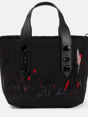 Nákupná taška s potlačou Christian Louboutin čierna