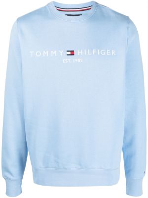 Sweatshirt med broderi Tommy Hilfiger blå