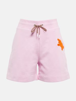 Pantaloni scurți cu broderie din bumbac Canada Goose roz