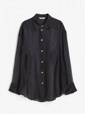 Прозрачная блузка H&m черная