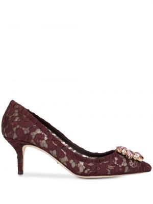 Krystaller blonder pumps Dolce & Gabbana rød