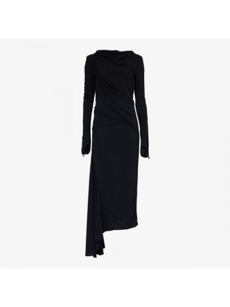 Длинное платье с драпировкой Givenchy черное