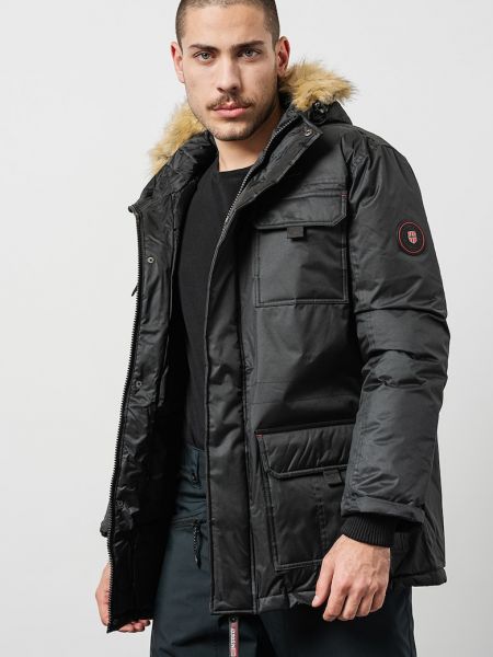 Куртка с капюшоном с карманами Geographical Norway черная