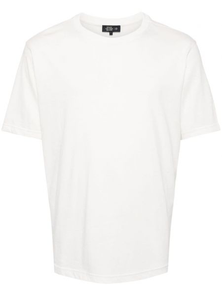 Bavlněné tričko s kulatým výstřihem Man On The Boon. bílé