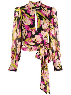 Bluză cu model floral cu imagine Pinko negru
