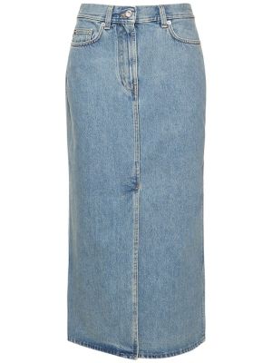 Bavlněné džínová sukně Loulou Studio modré