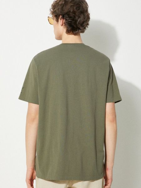 Koszulka bawełniana z nadrukiem Engineered Garments zielona