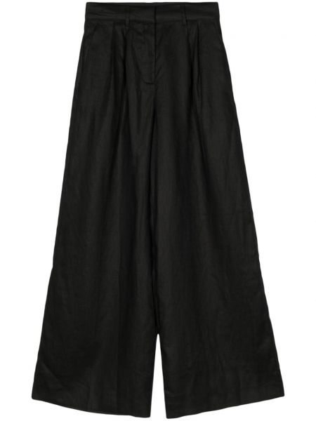 Pantalon en lin large Staud noir