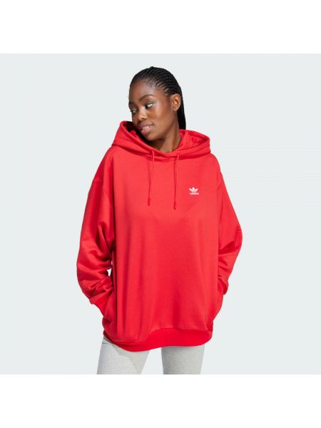 Bluza z kapturem oversize Adidas czerwona