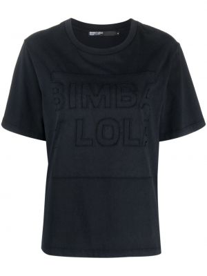Bombažna majica z vezenjem Bimba Y Lola črna