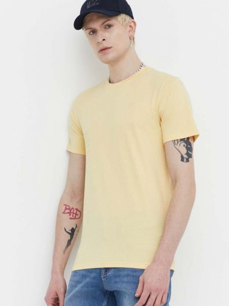 Koszulka bawełniana Hollister Co. żółta