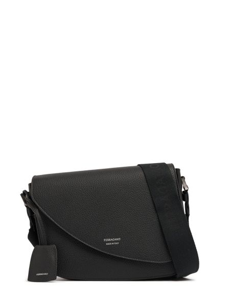 Crossbody väska i läder Ferragamo svart