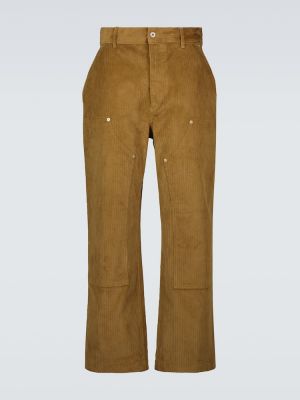 Памучни панталон от рипсено кадифе Loewe бежово