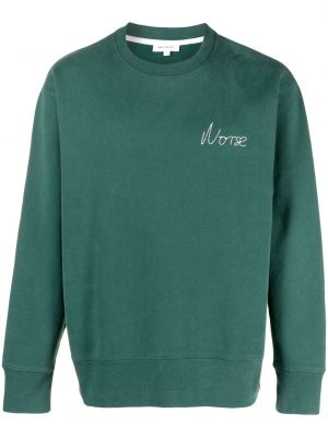 Hanorac cu broderie din bumbac Norse Projects verde