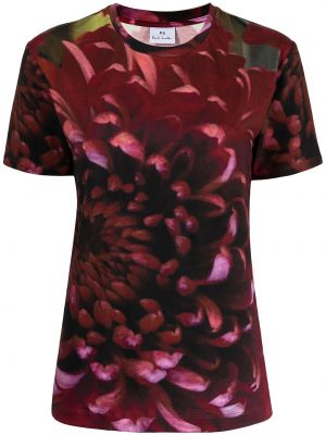 Camiseta de flores con estampado Ps Paul Smith rojo