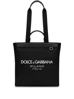 Shopper torbica s printom Dolce & Gabbana crna