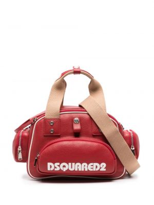 Leder shopper handtasche mit print Dsquared2