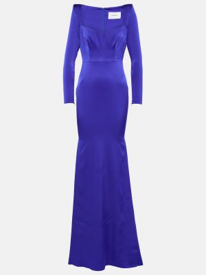 Атласное платье Alex Perry синее
