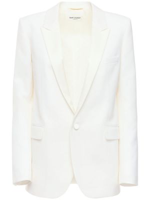 Klassisk blazer i satin i ull Saint Laurent