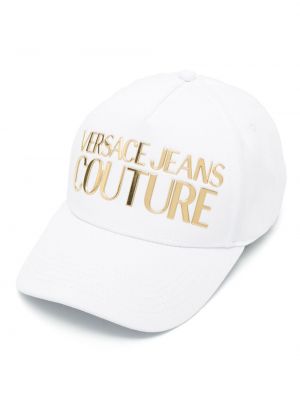 Cappello con visiera con stampa Versace Jeans Couture bianco