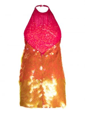 Koktejlové šaty s flitry Ronny Kobo růžové