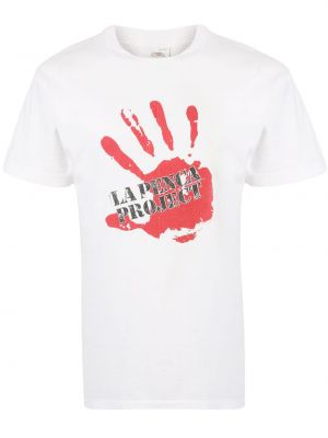 T-shirt con stampa Fake Alpha Vintage Bianco