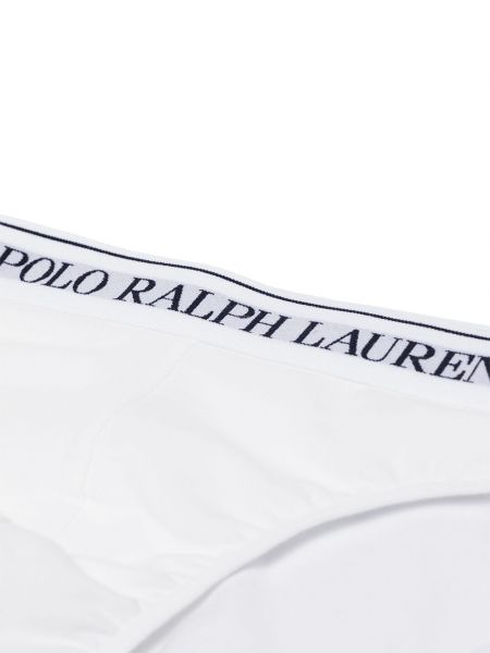 Bragas con bordado con bordado de algodón Polo Ralph Lauren blanco