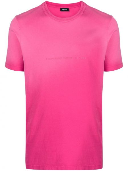 Camiseta con bordado Diesel rosa