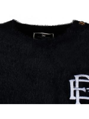 Jersey con bordado de punto de tela jersey Elisabetta Franchi negro