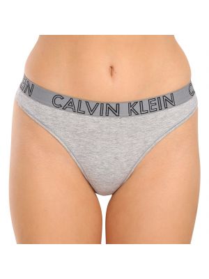 Chiloți tanga Calvin Klein gri