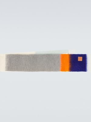 Bufanda de lana a rayas de lana mohair Loewe azul