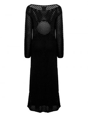 Bavlněné dlouhé šaty Semicouture černé