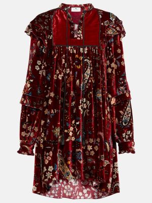 Zamatové šaty s paisley vzorom Etro