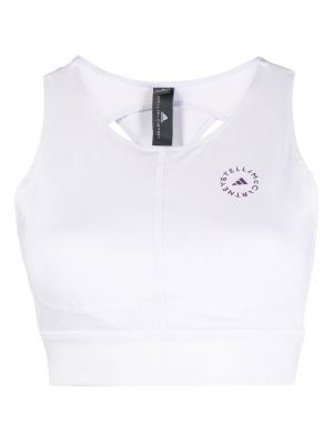 Trykt crop top Adidas By Stella Mccartney hvit