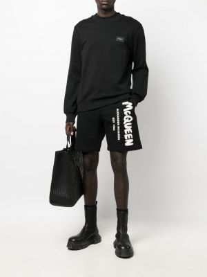 Shorts de sport à imprimé Alexander Mcqueen noir