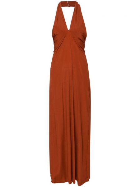 Μάξι φόρεμα από κρεπ Semicouture πορτοκαλί