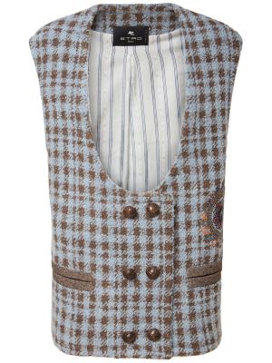 Kockovaná vlnená vesta Etro