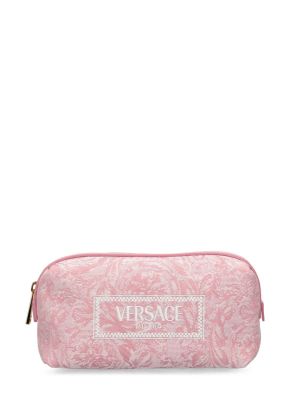 Kozmetična torbica iz žakarda Versace roza