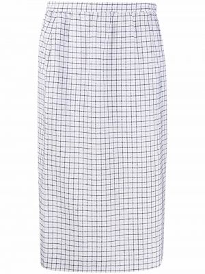 Kostkované midi sukně s vysokým pasem Céline Pre-owned - bílá