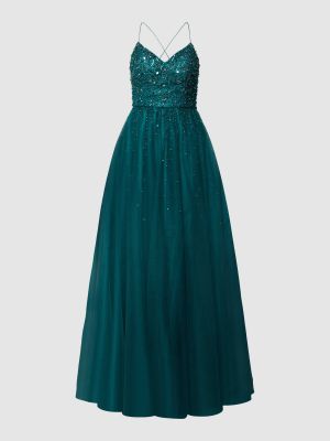 Sukienka z cekinami z perełkami Laona zielona