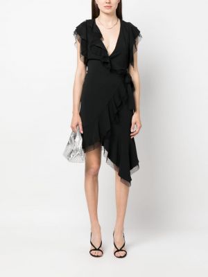 Drapované tylové mini šaty Nissa černé